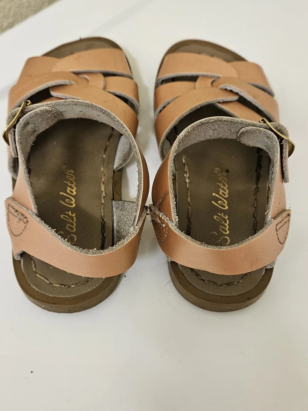 Rose gold Leather Strappy Sandals